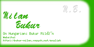 milan bukur business card